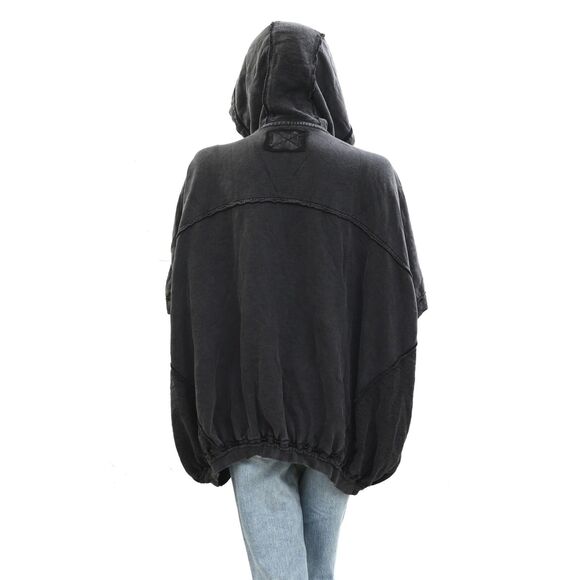 Free People We The Free What's Next Poncho Vest Jacket Hoodie Cotton XS 284028 - Picture 7 of 9